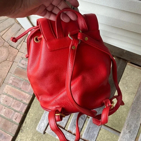 MCM Red  Small Leather  Backpack - Picture 5 of 16